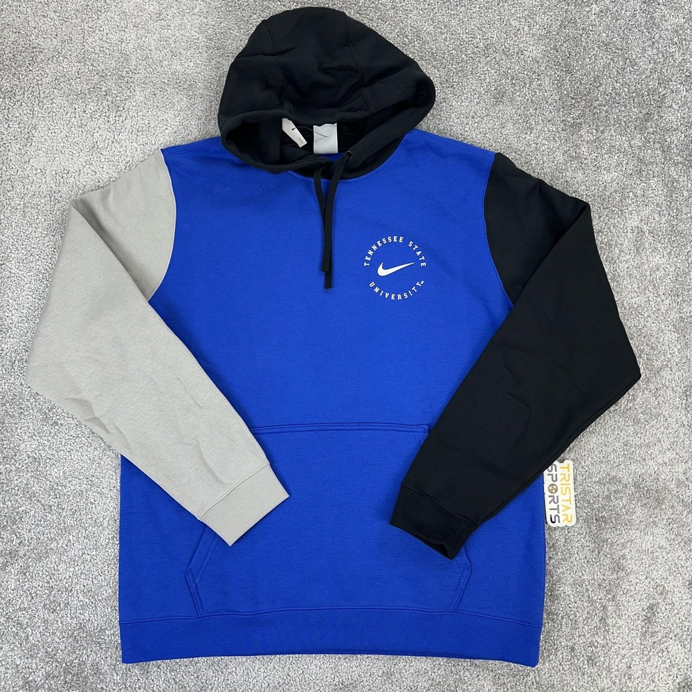 Tennessee State University Hoodie Mens Medium Blue Black Nike Pullover TSU Tiger